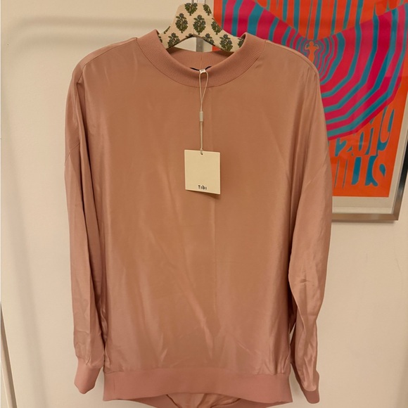 Tibi cocoon crewneck sweatshirt silk - Picture 2 of 4